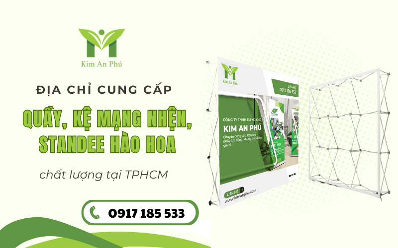 quầy, kệ mạng nhện, standee hào hoa