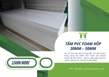 KIM AN PHÚ GIỚI THIỆU SẢN PHẨM MỚI – TẤM PVC FOAM XỐP 30MM – 50MM
